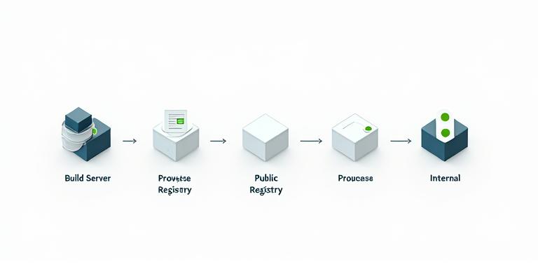 Diagram showing how a malicious package can hijack an internal build process
